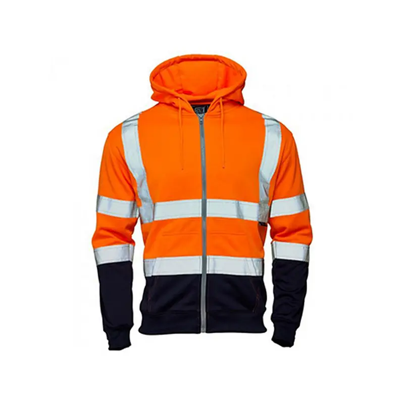 Hi-Vis 2 Tone Hooded Zipped Sweatshirt